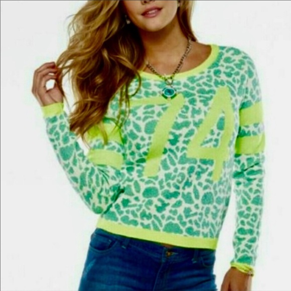 Juicy Couture Sweaters - Juicy Couture Bright Lines Animal Numbers Sweater